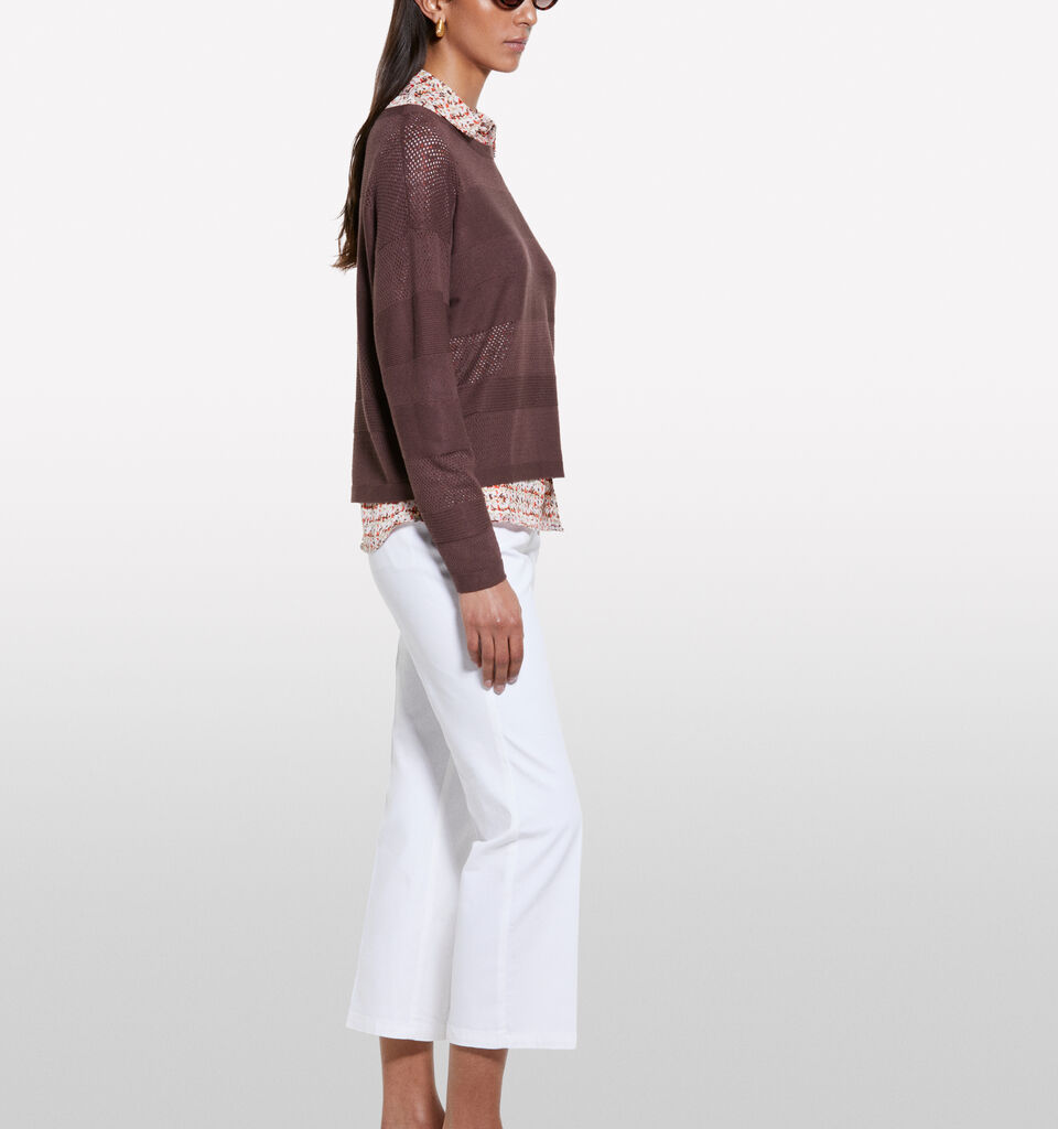 Brown boat neck sweater - women's boat neck sweaters - Dark Brown | Sisley image number 2